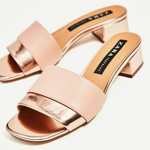 Zara pink and gold Sandals
